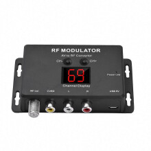 RF Modulator AV to RF Converter for TV Signal Transmission Compatible with Set Top Box DVR DVD AV Receiver