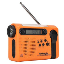 Radio przenośne awaryjne z korbką słoneczną, lampą LED, AM/FM/SW, powerbank 2000 mAh, alarm SOS