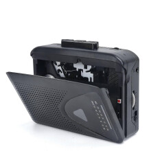 Odtwarzacz kasetowy z radiem AM/FM, przenośny głośnik, zasilanie przez USB, bateria AA, prąd stały