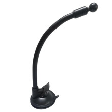 Base a ventosa con snodo sferico 17 mm, braccio collo d'oca 30 cm compatibile con supporti telefono auto