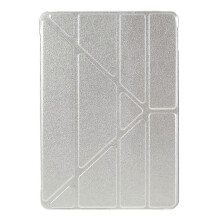 Zijdeachtige textuur, origami-standaard, leren flipcase, compatibel met iPad 10.2 inch 2019 2020 2021 tabletcover