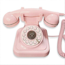 Retro Wired Dial Landline Telephone, Vintage Style Corded Phone for Home Office