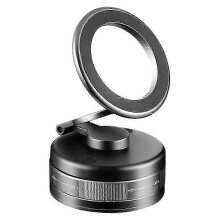 Supporto magnetico per telefono da auto compatibile con iPhone e Samsung, 360 girevole, pieghevole, ventosa a doppio lato, nero, ABS