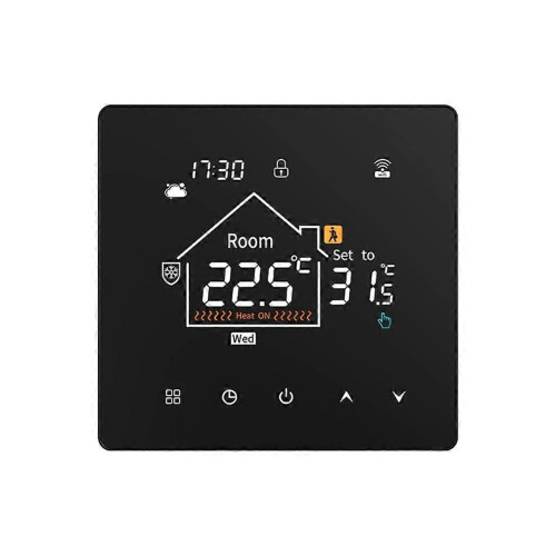 Smart WiFi Thermostat for Underfloor Heating with Remote Control and Adjustable Brightness