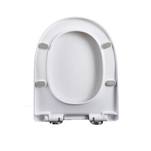 D Shape Soft Close Toilet Seat White 370 x 460 mm with Quick Release and Adjustable Stainless Steel Hinges