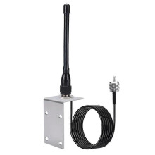 Antenne VHF marine 156-163 MHz 50 ohms 18 cm avec support en acier inoxydable et câble RG58 de 5 m