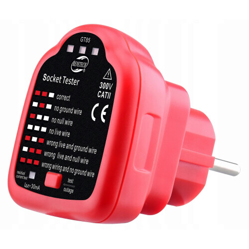 GT85 Socket Tester with RCD Test Button for Polarity Leakage Detection