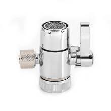 Wasserhahnadapter-Umstellventil, kompatibel mit den meisten Standardarmaturen, 1/4- und 3/8-Zoll-Anschluss, Metallgriff, kein Auslaufen
