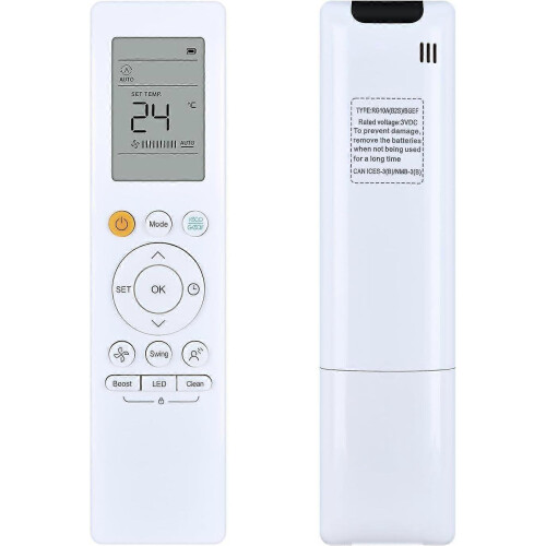 RG10A-BGEF AC Replacement Remote Control Compatible with Midea Carrier SystemAir Air Conditioner