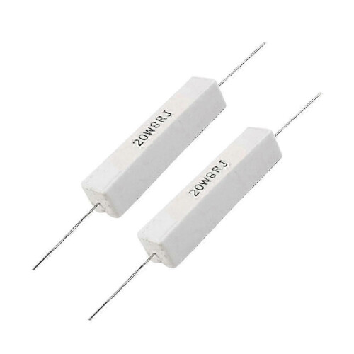 20W 8 Ohm Ceramic Cement Wire Wound Resistor, 5% Tolerance, 2 Pcs Pack