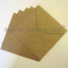 Brown Ribbed Envelopes for Greeting Cards Diamond Flap British Made Eco Kraft