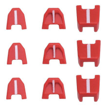 No-Mar Pad Kit Compatible with Milwaukee M18 2746-20 18-Gauge Nailer and Stapler, Set of 9 Red Plastic Replacement Tips