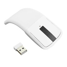 Faltbare Bluetooth-Maus, kabelloses optisches Touch-Scrollrad mit Bogenfunktion, schlankes, tragbares Design, Schwarz