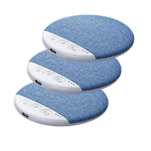3-delige slaapluidspreker voor onder het kussen met timer, Bluetooth 5.4, witte ruis, HiFi stereo audio, ultradunne soundbar, blauw