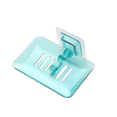Plastic Soap Dish with Drain No Drill Wall Mount Green