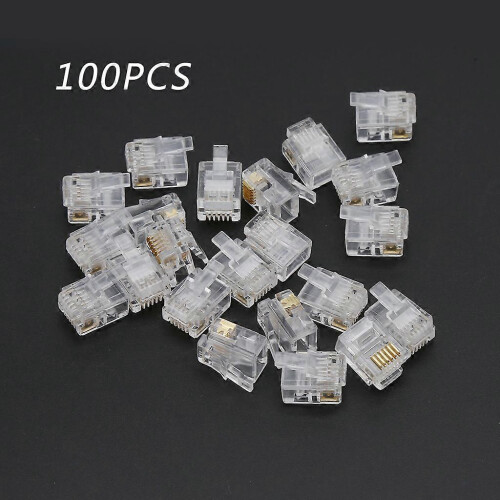 RJ12 6P6C Modular Plug Connector for Telephone Cable Crimp