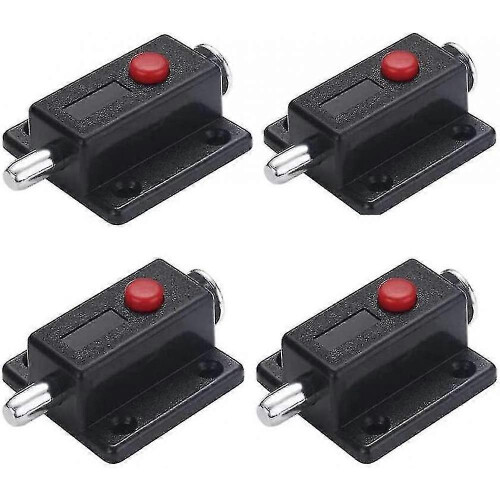 Automatic Spring Loaded Door Latch with Spring Button, Black, 10-Piece Set
