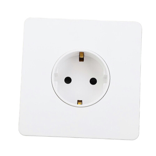 Wall Socket Stainless Steel Panel PC Base White 16A Modern Wall Plug for Home Hotel