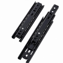 Drawer Slides 35mm Full Extension Roller Slides 200mm Black Telescopic Rails 35kg Load