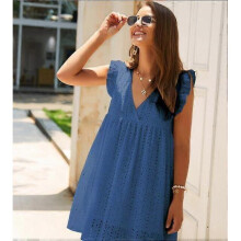 (xxxl, Blue) Moonycozy Dress with Built in Shorts, Moonycozy Lace Hollow Dress