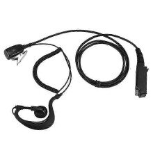 PTT Headset Compatible with Sepura STP8000 Radio, Clear Mic, Black Plastic Earpiece