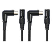 Right Angle Female XLR to Male 3 Pin Microphone Cable, Compatible with Audio Equipment, Pure Copper Conductors, Aluminum Foil Shielding