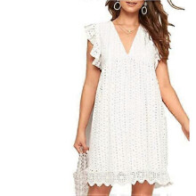 (xxl, White) Moonycozy Dress with Built in Shorts, Moonycozy Lace Hollow Dress