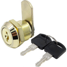 Cam Lock for Cabinet 16mm Gold Finish Stainless Steel Security Letter Box Lock with Keys