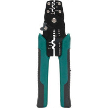 3-in-1-Crimpzange mit Abisolier- und Schneidfunktion, Grün, 19 x 5 cm, Metall, ergonomischer Griff