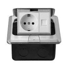 Boîtier de prise de sol escamotable en acier inoxydable 16 A 250 V étanche et rétractable