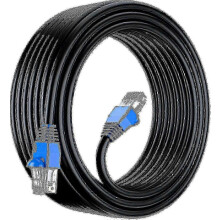 Cat6-Ethernetkabel für den Außenbereich, wasserdicht, direkt verlegbar, 50 m, UTP, CCA 550 MHz, Schwarz