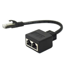 RJ45-Ethernet-Splitterkabel, 1 Stecker auf 2 Buchsen, Adapter für Cat 7 LAN-Netzwerke