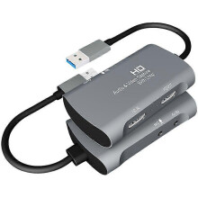 HDMI Video Capture Card with Microphone Input, USB 2.0, 1080P, Compatible with Windows MacOS Android