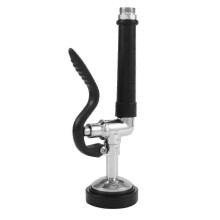 Pre Rinse Sprayer Chrome Black Compatible with Commercial Kitchen Faucets, Steel Ring, Water Saving