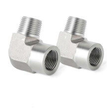 Kolanko 90 stopni Barstock ze stali nierdzewnej, adapter 1/4 cala męski NPT x 1/4 cala żeński NPT, kute