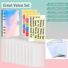 Gradient Color A6 PVC Budget Binder Organiser Planner Money Saving Folder