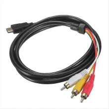 HDMI to RCA Cable Converter, HDMI Male to 3-RCA Male Video Audio Connector, 1.5m