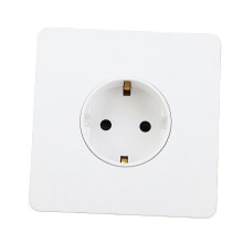 Stainless Steel 16A Wall Socket with Insulated PC Base, White Modern Panel