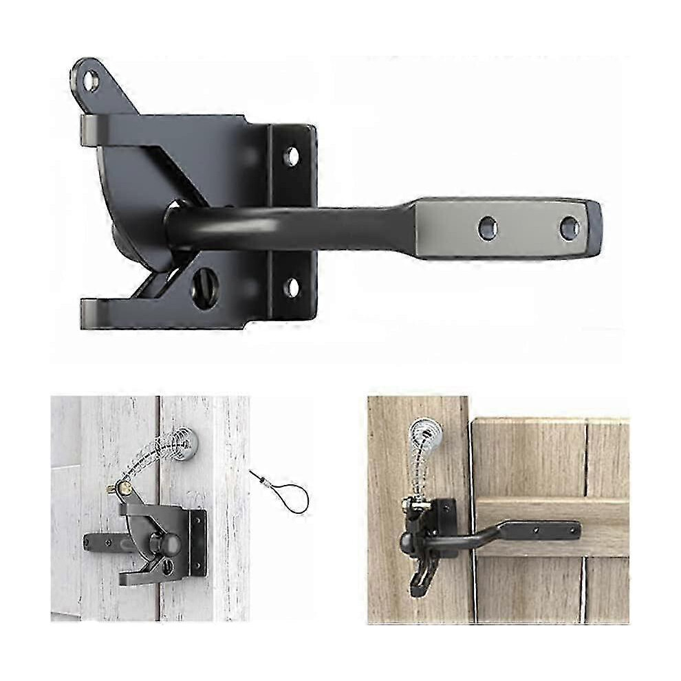 Stainless Steel Automatic Gate Latch, Self-Locking Spring Loaded For Metal And Wooden Fences 6933168292250