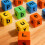 Blocs d'alphabet en bois de grande taille 25mm, jeu-UN 11