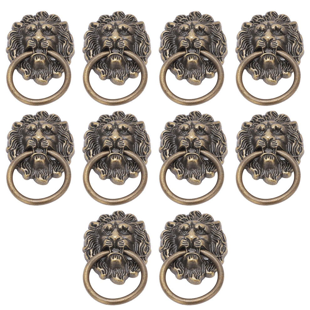 Vintage Animal Head Furniture Handles, 10Pcs Green Bronze Zinc Alloy Knobs For Drawers Jewelry Boxes 6901168434611