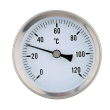 Industrielles Rohrthermometer 63 mm Edelstahl, wasserdicht, Messbereich 0-120 C