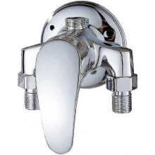 Mitigeur de douche monocommande mural pour salle de bain, finition laiton chromé