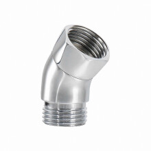 Adapter kątowy 135 do węża prysznicowego, G1/2, mosiężny, chromowany, z przedłużeniem do węża ręcznego