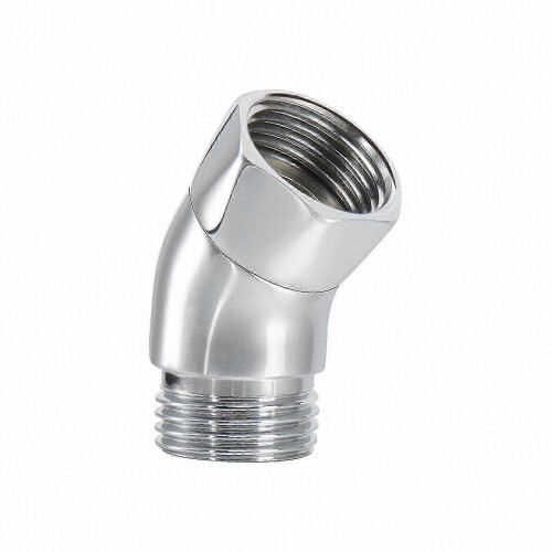135 Shower Elbow Adapter, G1/2 Solid Brass Chrome Extension Arm for Handheld Hose