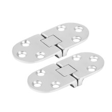 316 Stainless Steel Long Oval Hinge 66x30mm for Marine Cabinets Saltwater Corrosion Resistant