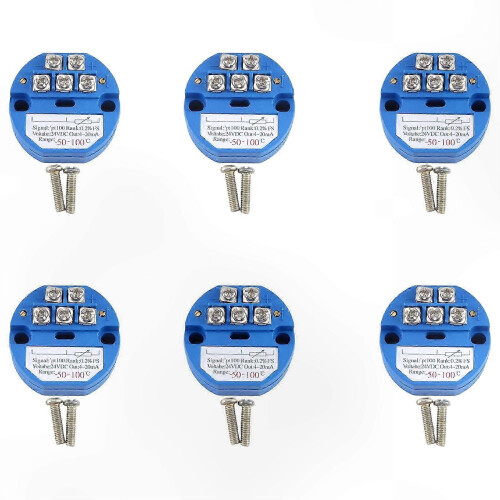 Pt100 Temperature Transmitter 4-20mA Output for RTD Sensor, -50 to 100C Range, DC24V