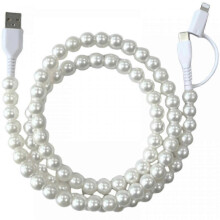 USB-auf-Typ-C-Kabel, kompatibel mit Smartphones, Schnellladefunktion, Datensynchronisation, 1 m, farbiges Perlendesign