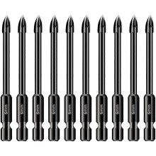 6 mm:n 1/4" lasilaattaporanterä, kovametallikärkinen kuusiokolovarsi tiilelle, muoville, puulle