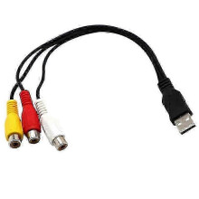 USB to 3 RCA AV Composite Video Adapter Cable Compatible with TV, Computer, Monitor, Projector